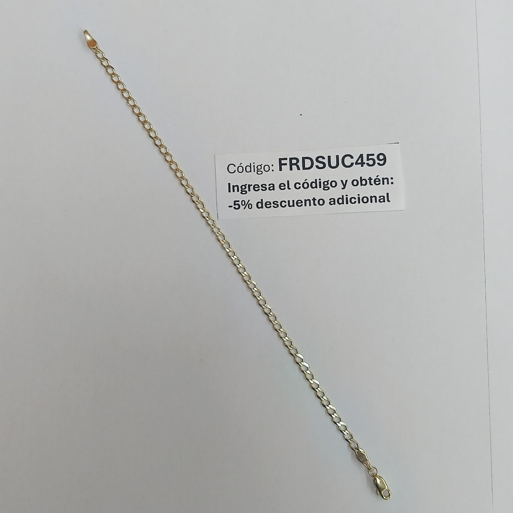 PULSERA TEJIDO BARBADA 14K 21 CM 3.9 GR (NUEVO)