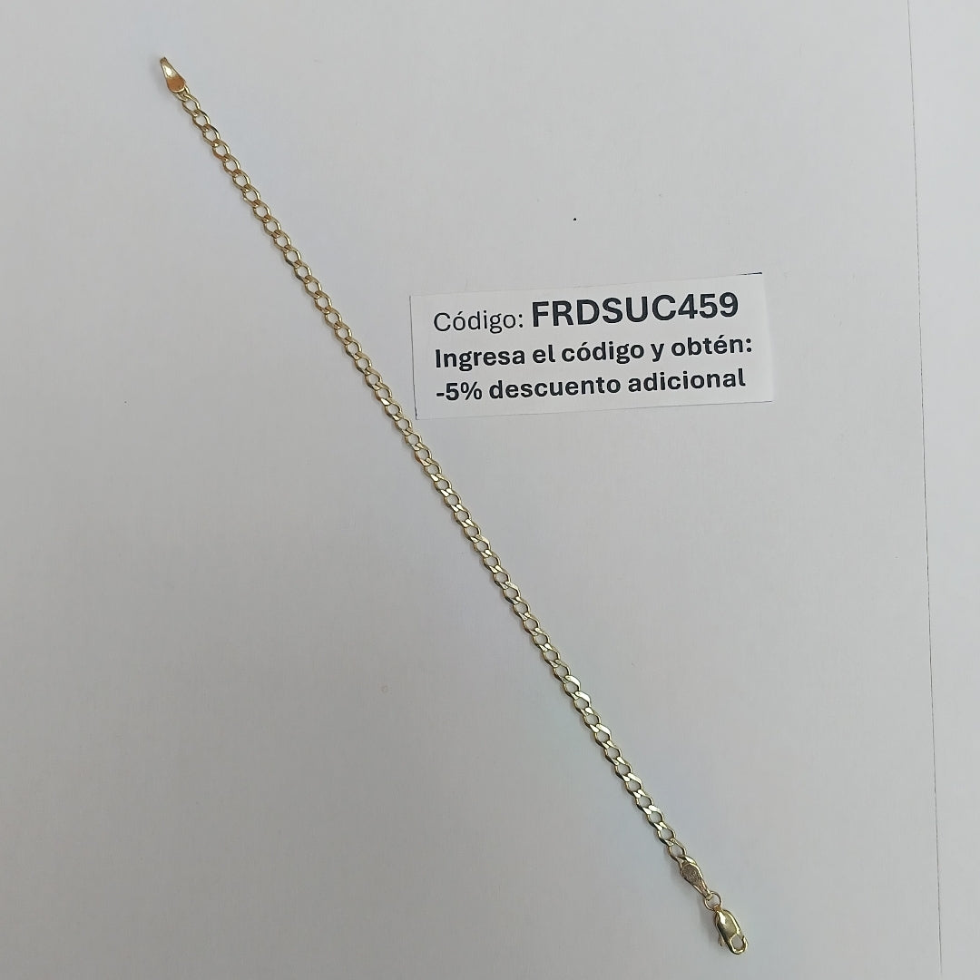 PULSERA TEJIDO BARBADA 14K 21 CM 3.9 GR (NUEVO)