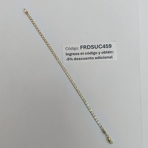 PULSERA TEJIDO BARBADA 14K 21 CM 3.9 GR (NUEVO)