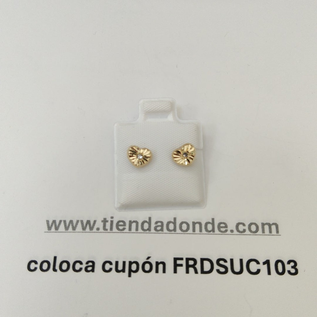 BROQUELES BROQUEL FIG CORAZON C CIRCONIA 14K 0.2603 GR (NUEVO)