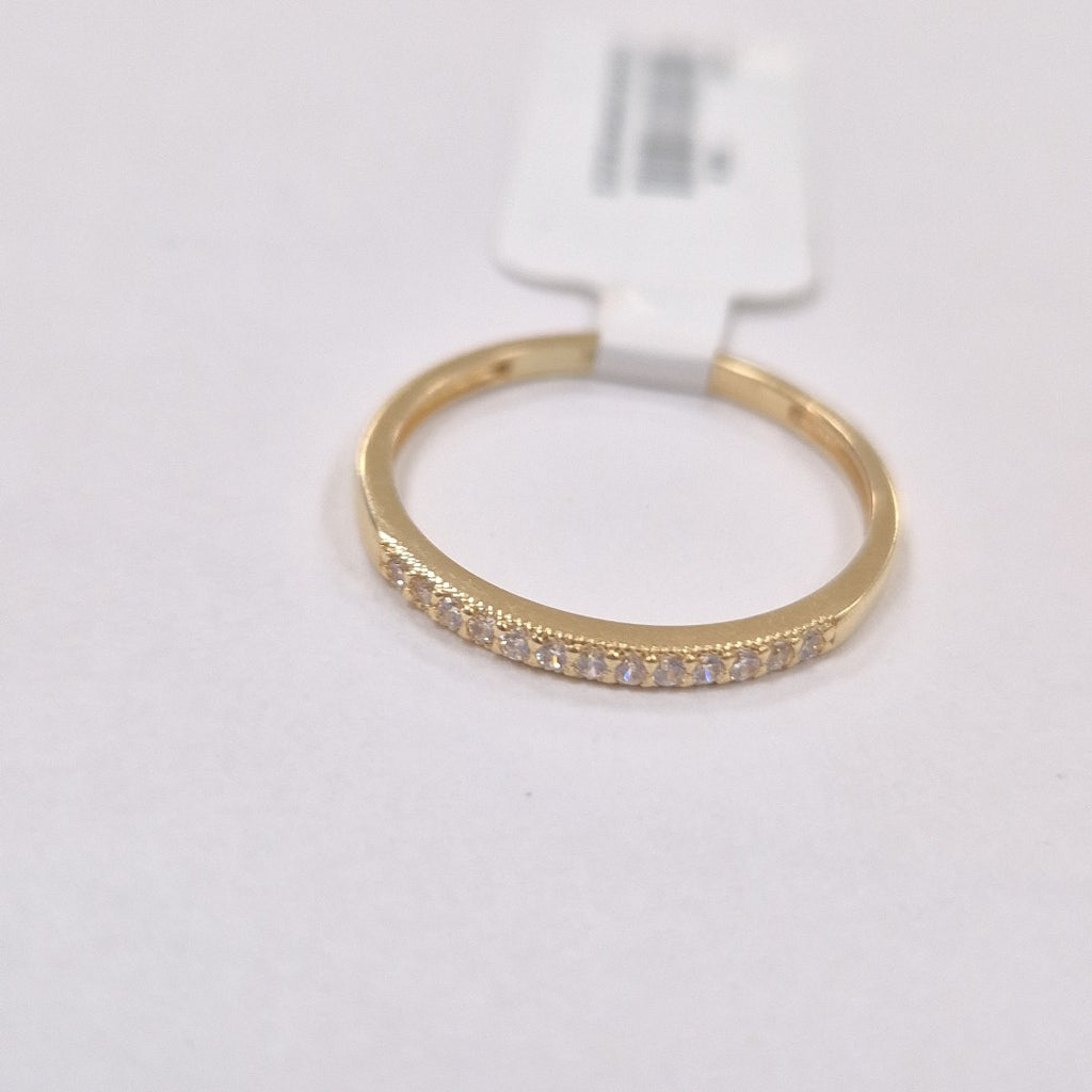 ANILLO ARGOLLA C CIRCONIAS 14K 9 TALLA 1.3 GR (NUEVO)