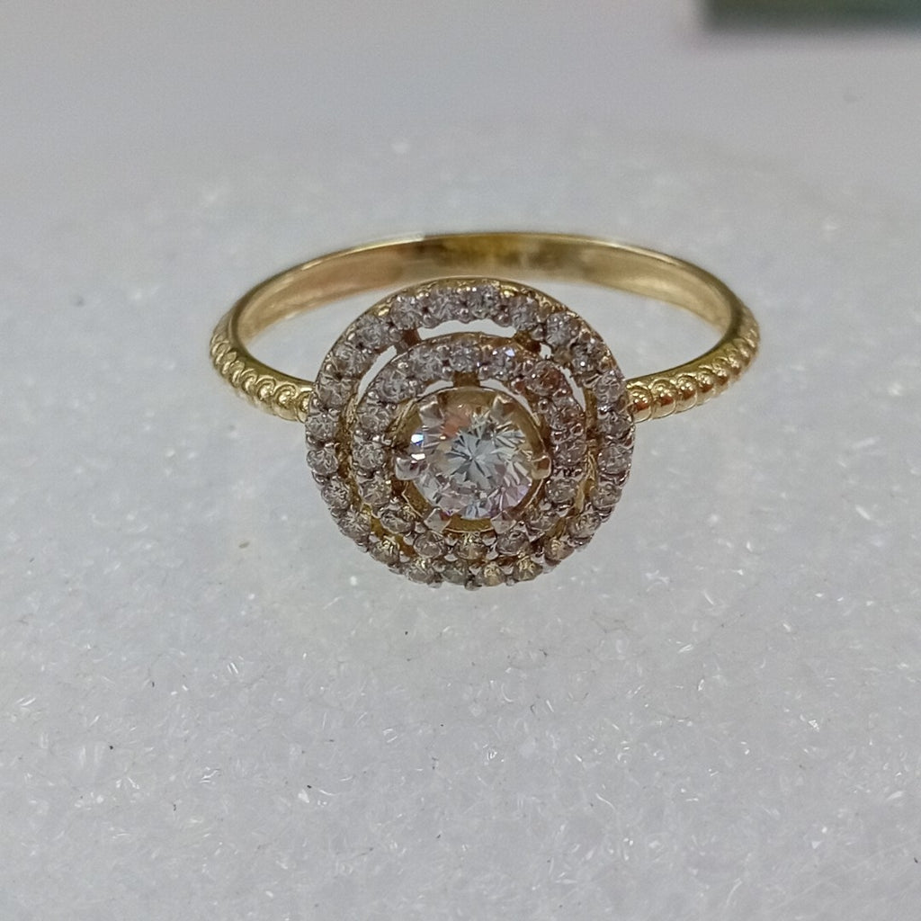 ANILLO ANILLITO C CIRCONIAS 14K 7 TALLA 2 GR (NUEVO)