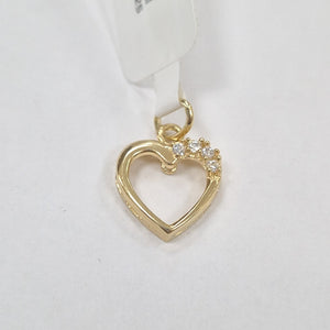 DIJE CORAZON CON CIRCONIAS 14K 1.4 GR (NUEVO)