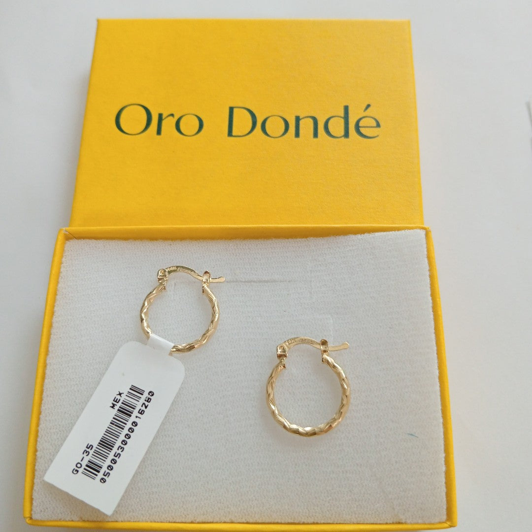 ARETES ARRACADAS TRENZADAS 14K 18 1.5 GR (NUEVO)