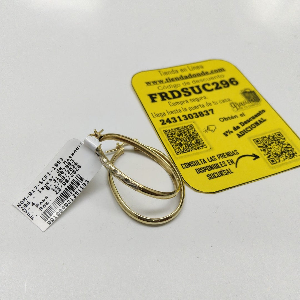 ARRACADAS PAR ORO 14 K 3.7 GRMS (SEMINUEVO)
