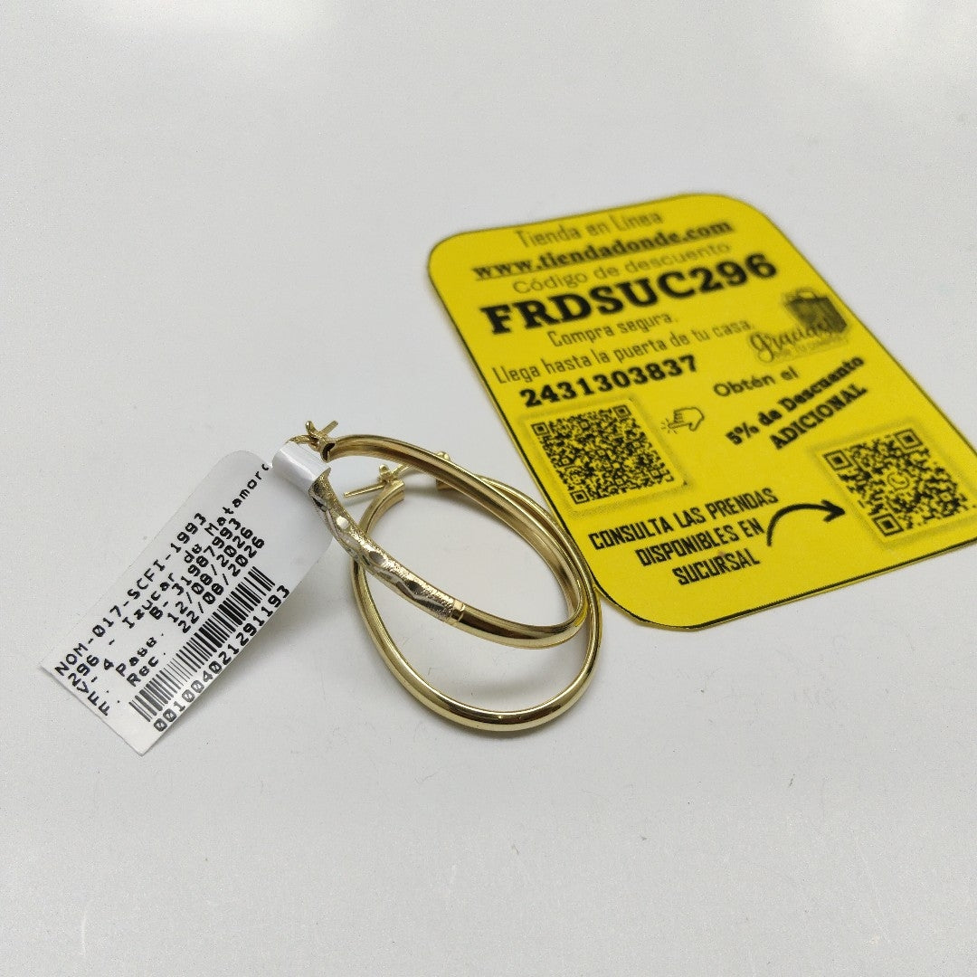 ARRACADAS PAR ORO 14 K 3.7 GRMS (SEMINUEVO)