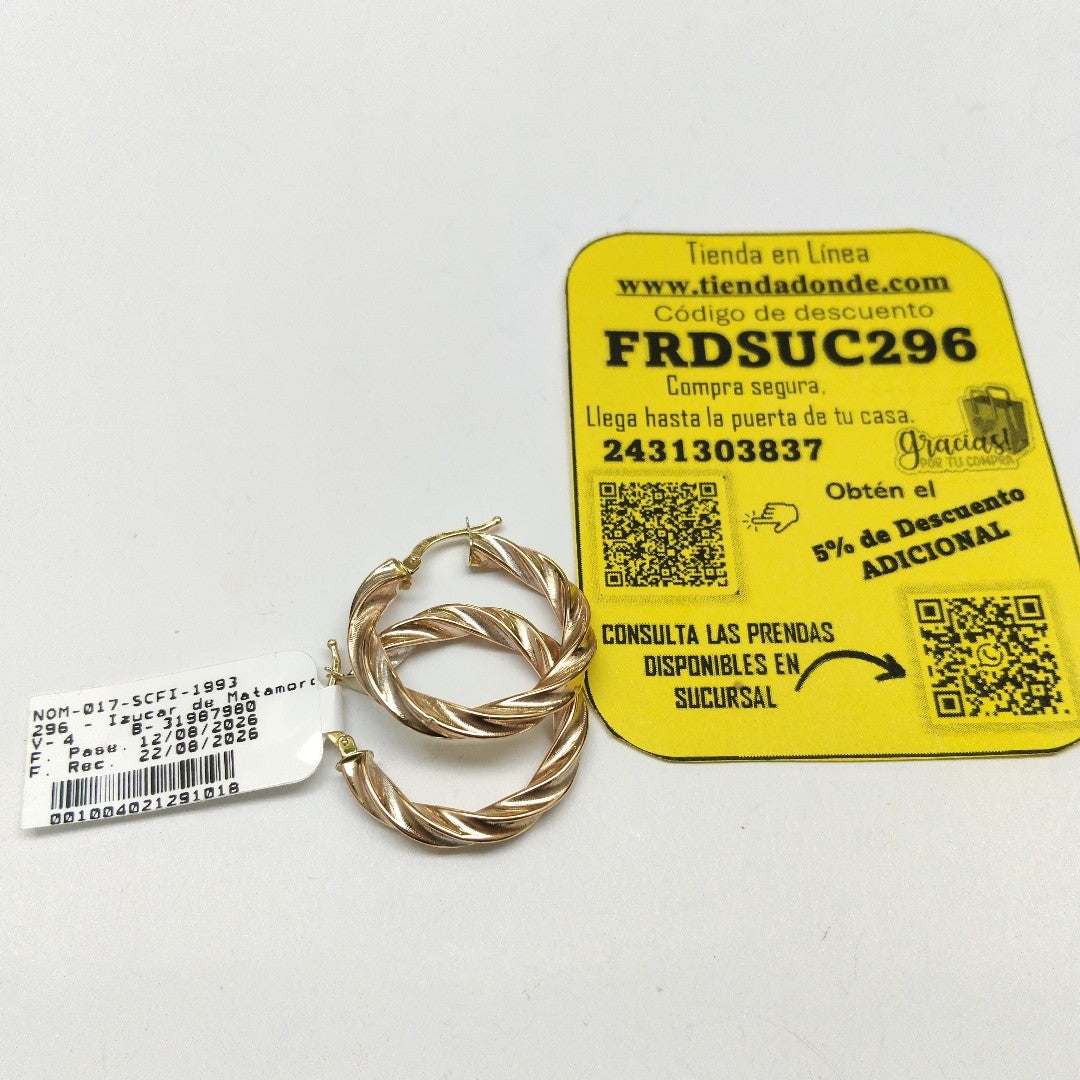 ARRACADAS PAR ORO 14 K 2.5 GRMS (SEMINUEVO)
