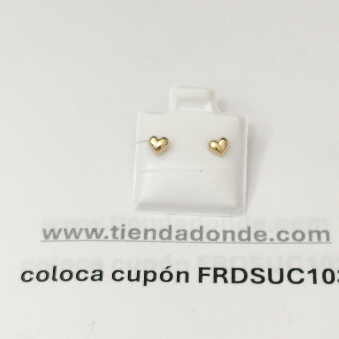BROQUELES BROQUEL FIG CORAZON LISO 14K 0.1987 GR (NUEVO)
