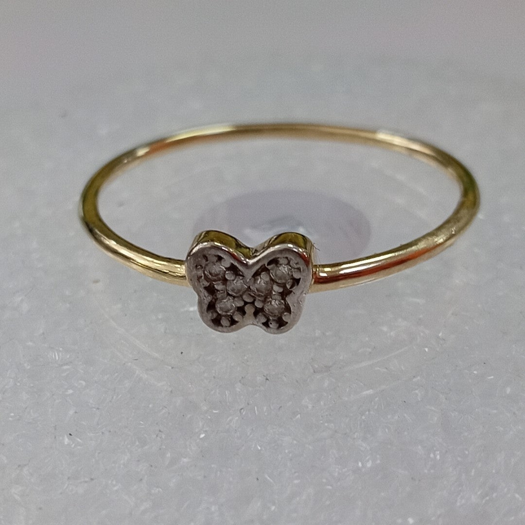 ANILLO ANILLITO MARIPOSA C CIRCONIAS 14K 8 TALLA 1 GR (NUEVO)