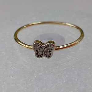 ANILLO ANILLITO MARIPOSA C CIRCONIAS 14K 8 TALLA 1 GR (NUEVO)
