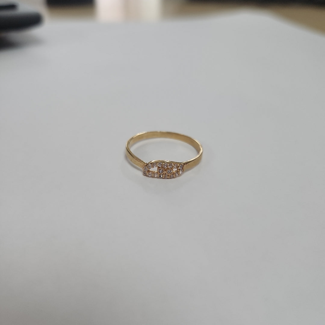 ANILLO ANILLITO C CIRCONIAS 14K 9 TALLA 1.4 GR (NUEVO)
