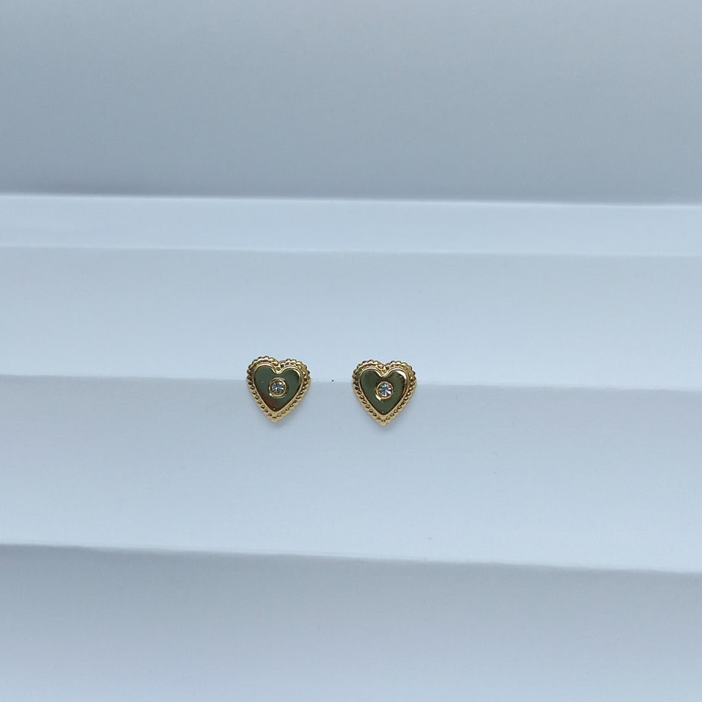 BROQUELES BROQUEL FIG CORAZON C CIRCONIA 14K 0.2614 GR (NUEVO)