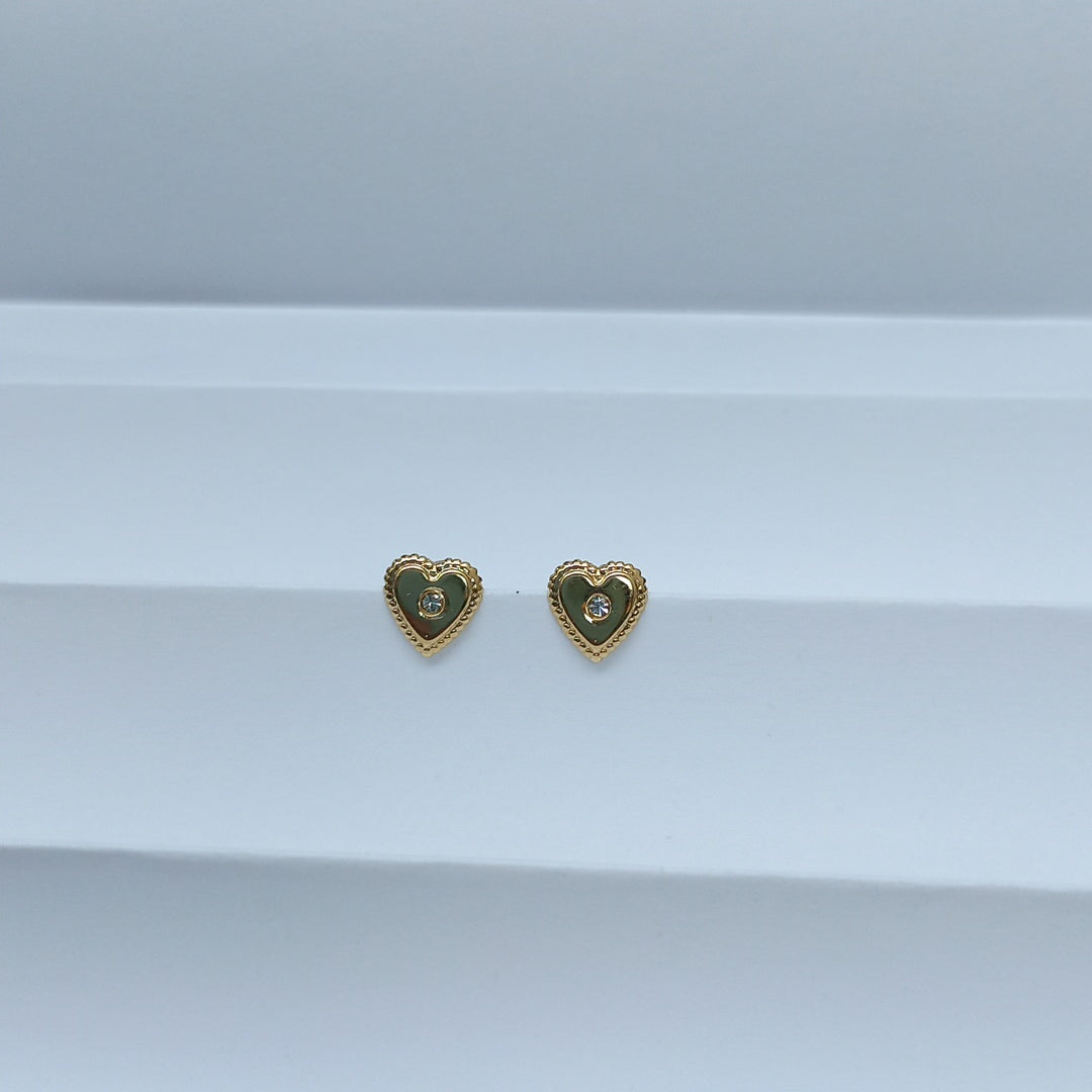BROQUELES BROQUEL FIG CORAZON C CIRCONIA 14K 0.2614 GR (NUEVO)