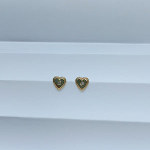 BROQUELES BROQUEL FIG CORAZON C CIRCONIA 14K 0.2614 GR (NUEVO)