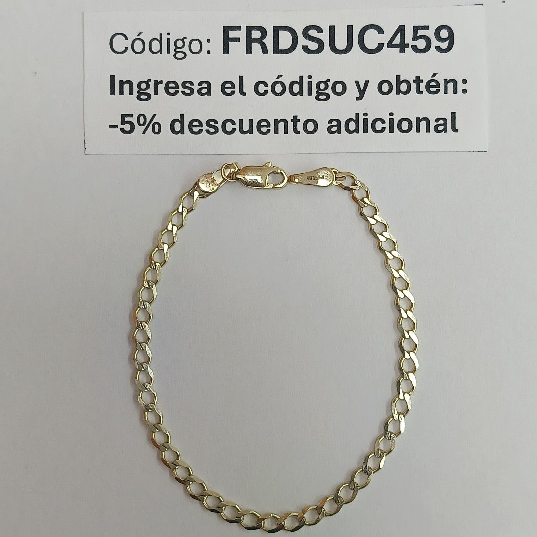 PULSERA TEJIDO BARBADA 14K 18 CM 3.5 GR (NUEVO)