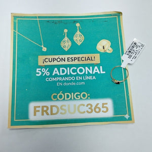 ANILLOS CON CIRCONIA T PIEDRA DE COLOR 14K TALLA 7 1.1 GR (NUEVO)