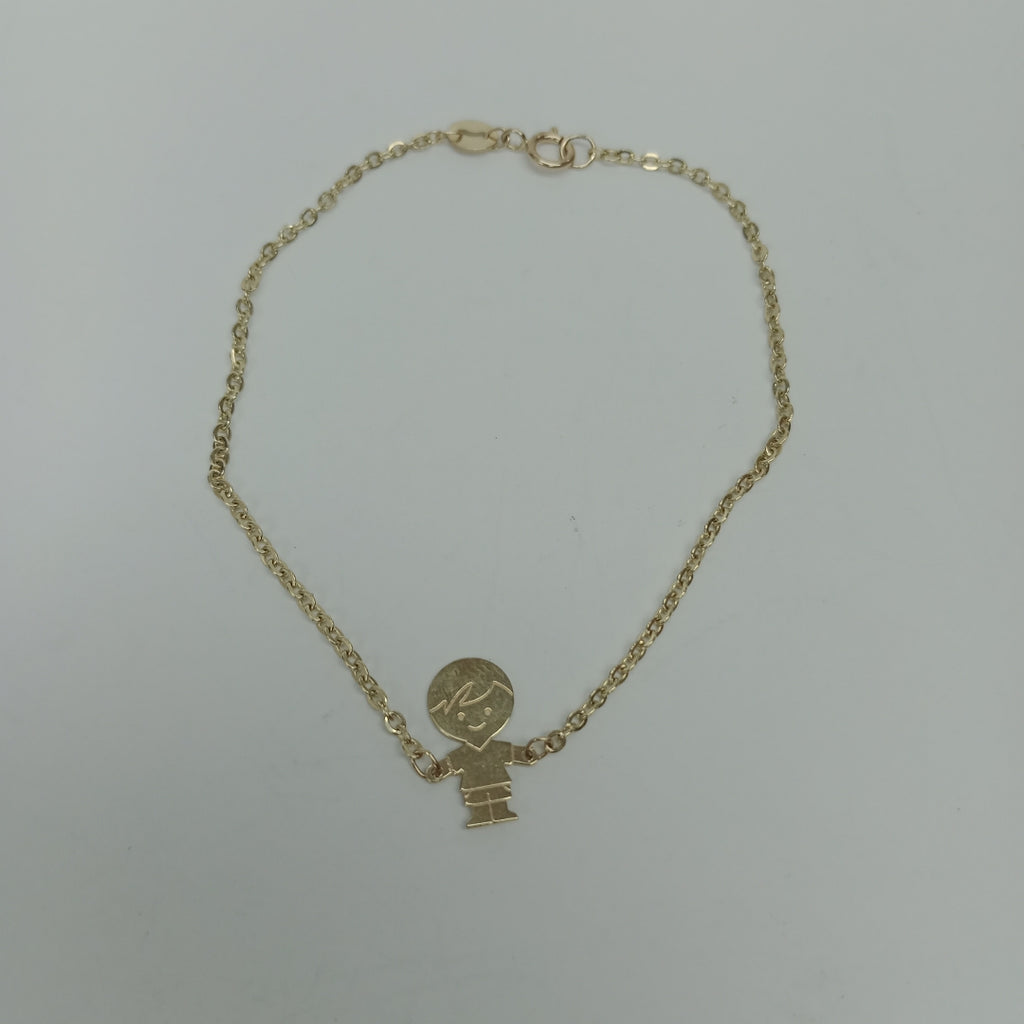 PULSERA TEJIDO ESPECIAL FIG NIÑO 14K 18 CM 1.5 GR (NUEVO)
