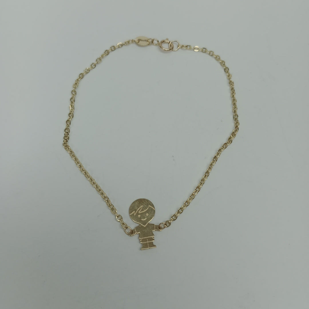 PULSERA TEJIDO ESPECIAL FIG NIÑO 14K 18 CM 1.5 GR (NUEVO)