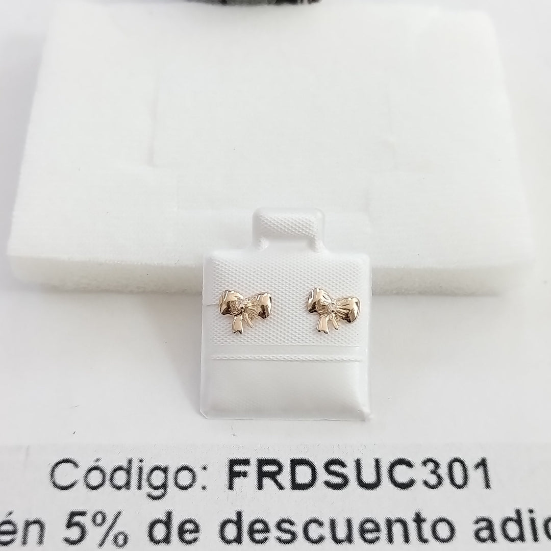 BROQUELES BROQUEL FIG MOÑO C CIRCONIA 14K 0.2441 GR (NUEVO)