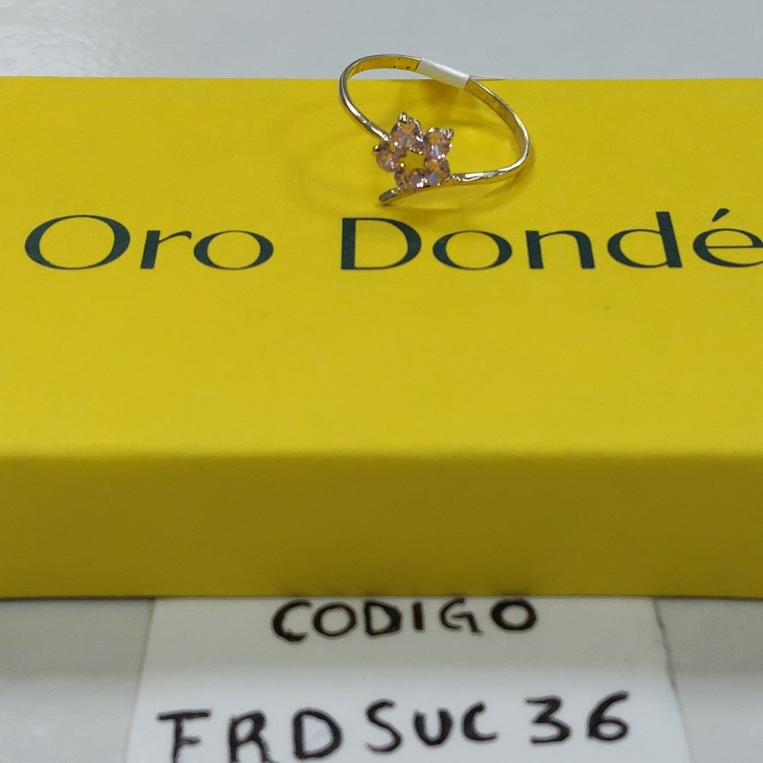ANILLOS FIG FLOR PIEDRAS COL 14K TALLA 7 0.9 GR (NUEVO)
