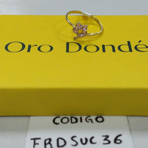 ANILLOS FIG FLOR PIEDRAS COL 14K TALLA 7 0.9 GR (NUEVO)