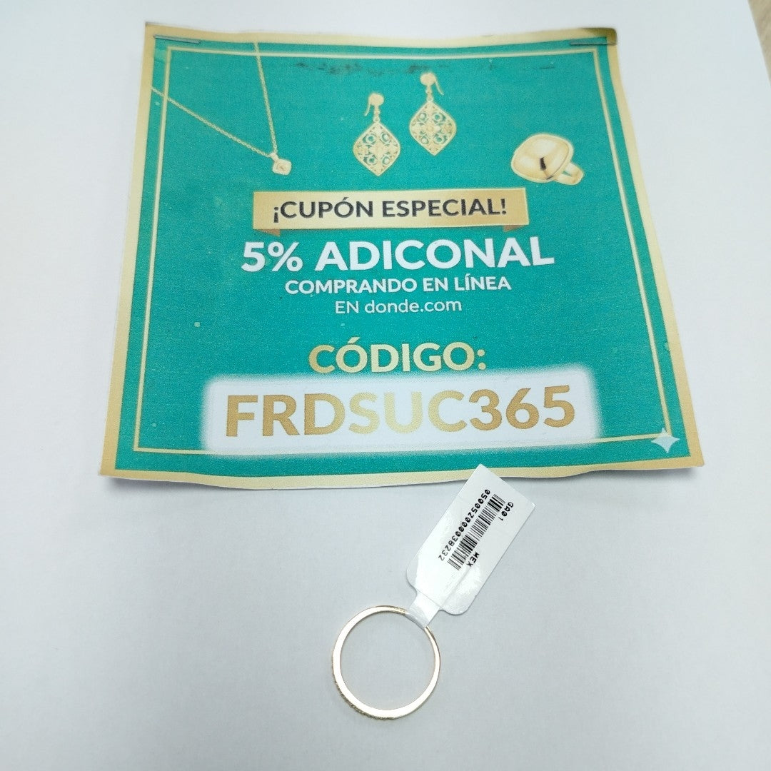 ANILLO ARGOLLA C CIRCONIAS 14K 9 TALLA 1.4 GR (NUEVO)