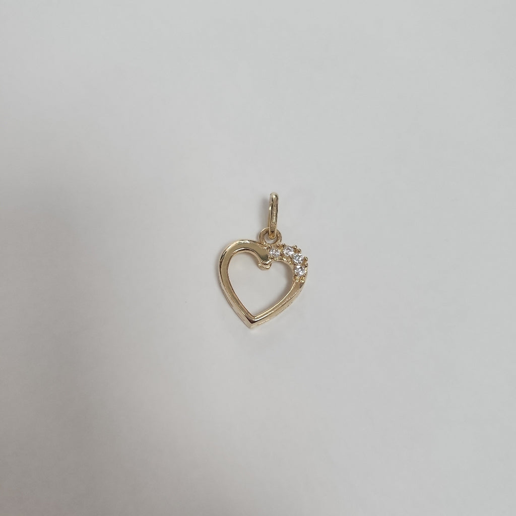 DIJE CORAZON CON CIRCONIAS 14K 1.4 GR (NUEVO)