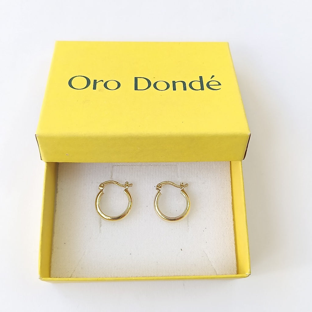 ARETES TEJIDO ARRACADAS LISAS 14K 2.1 GR (NUEVO)