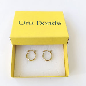 ARETES TEJIDO ARRACADAS LISAS 14K 2.1 GR (NUEVO)