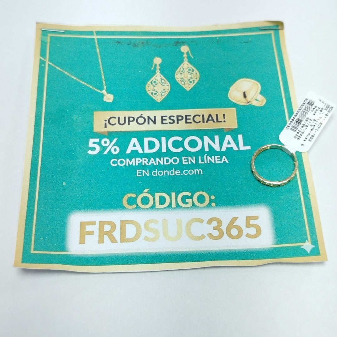 ANILLO ARGOLLA C GRECAS 14K 7 TALLA 1.5 GR (NUEVO)
