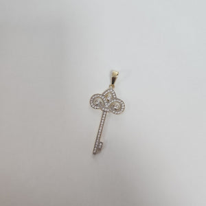 DIJE LLAVE C CIRCONIAS 14K 1.6 GR (NUEVO)