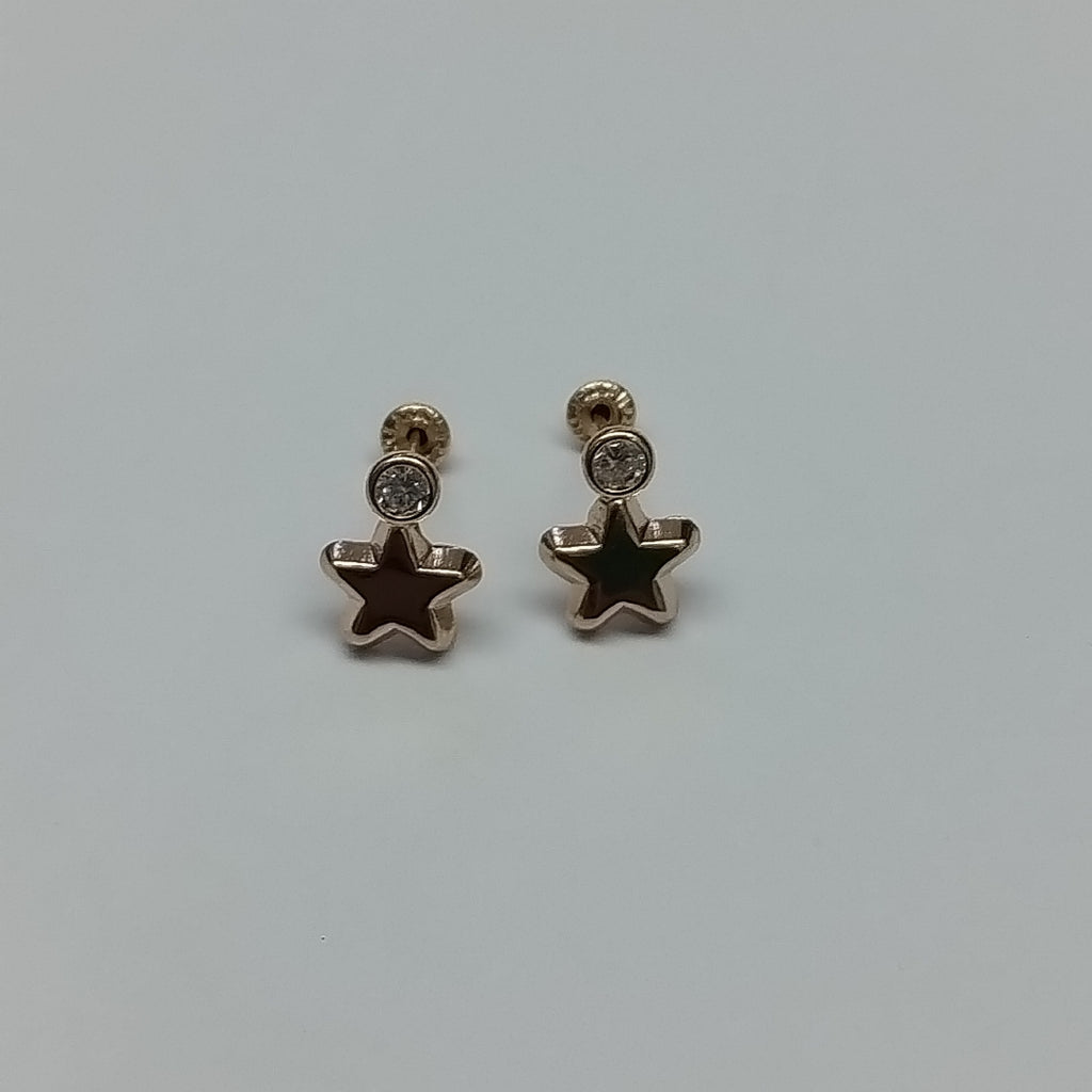 BROQUELES BROQUEL FIG ESTRELLA C CIRCONIA 14K 0.2603 GR (NUEVO)