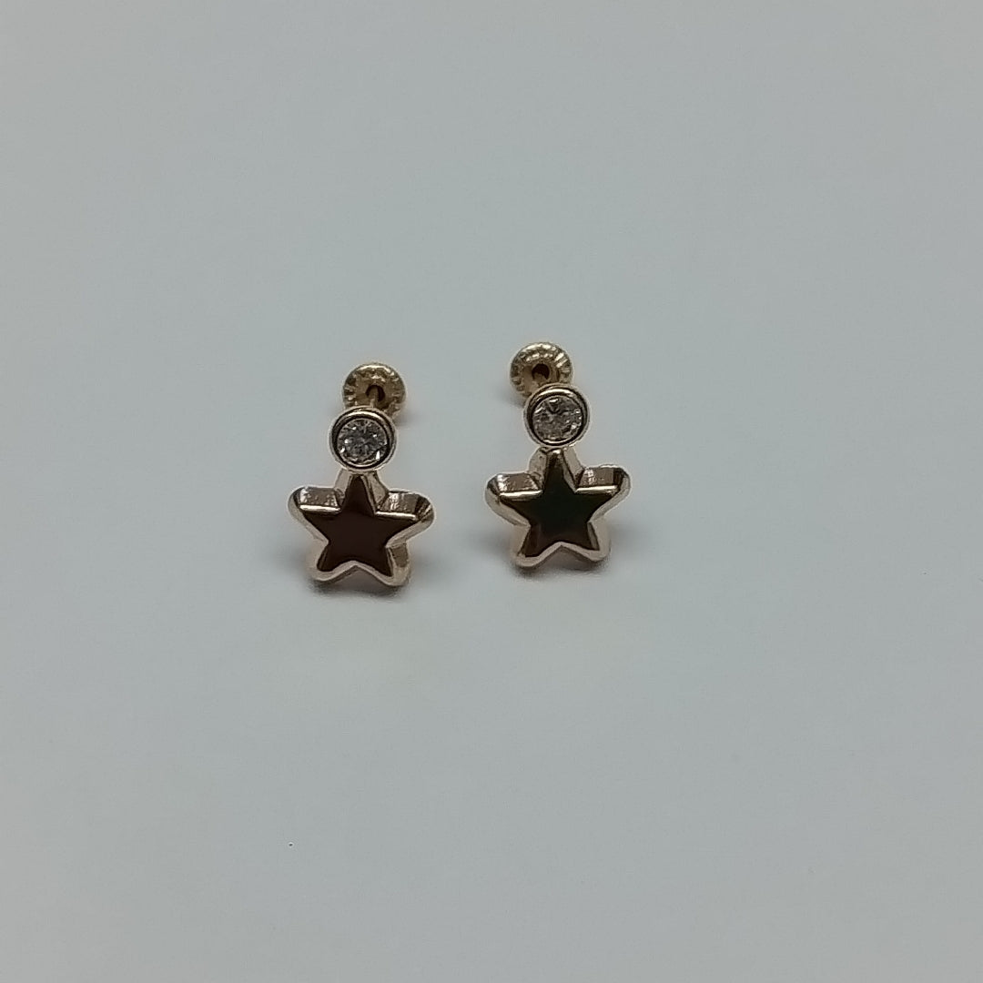 BROQUELES BROQUEL FIG ESTRELLA C CIRCONIA 14K 0.2603 GR (NUEVO)