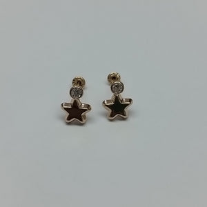 BROQUELES BROQUEL FIG ESTRELLA C CIRCONIA 14K 0.2603 GR (NUEVO)