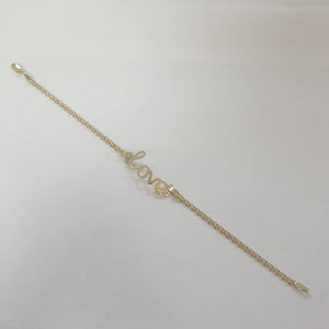 PULSERA ESCLAVA GRABADA LOVE 10K 18 CM 2.7 GR (NUEVO)