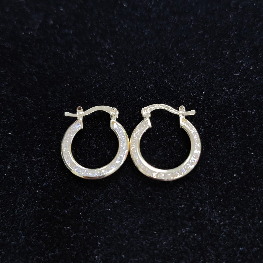 ARETES ARRACADAS CON CIRCONIAS 14K 2.4 GR (NUEVO)