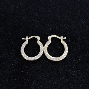 ARETES ARRACADAS CON CIRCONIAS 14K 2.4 GR (NUEVO)