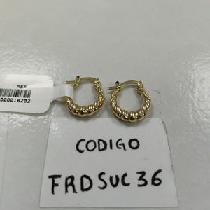 ARETES ARRACADAS TZL HUECAS 14K 1.5 GR (NUEVO)