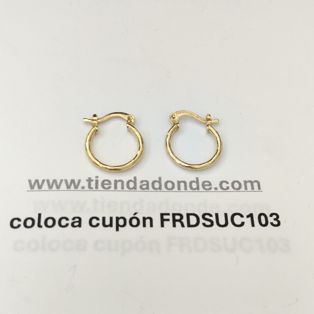 ARETES ARRACADAS ESTRIADAS 14K 1.4 GR (NUEVO)