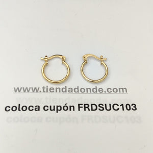 ARETES ARRACADAS ESTRIADAS 14K 1.4 GR (NUEVO)