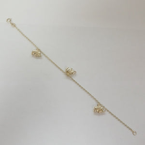 PULSERA ESPECIAL CON DIJES ELEFANTES 10K 18 CM 2.2 GR (NUEVO)