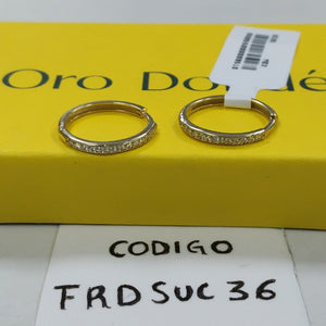 ARETES ARRACADAS C CIRCONIAS 14K 1.9 GR (NUEVO)