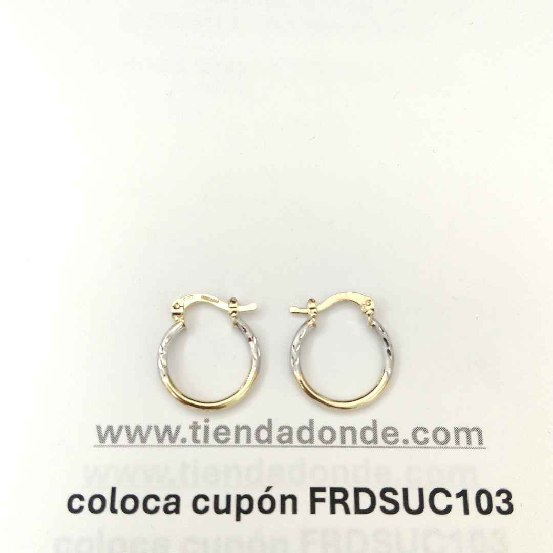ARETES ARRACADAS COMBINADAS 14K 1.1 GR (NUEVO)