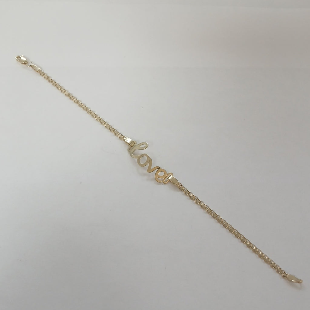 PULSERA ESCLAVA GRABADA LOVE 10K 18 CM 2.7 GR (NUEVO)