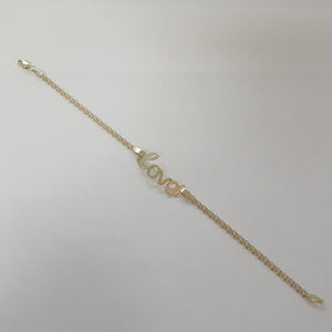 PULSERA ESCLAVA GRABADA LOVE 10K 18 CM 2.7 GR (NUEVO)
