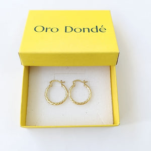 ARETES ARRACADAS LABRADAS 14K 2 GR (NUEVO)