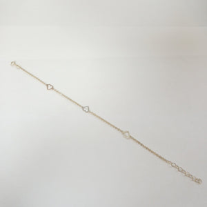 PULSERA ESPECIAL CON CORAZONES 10K 18 CM 1.2 GR (NUEVO)