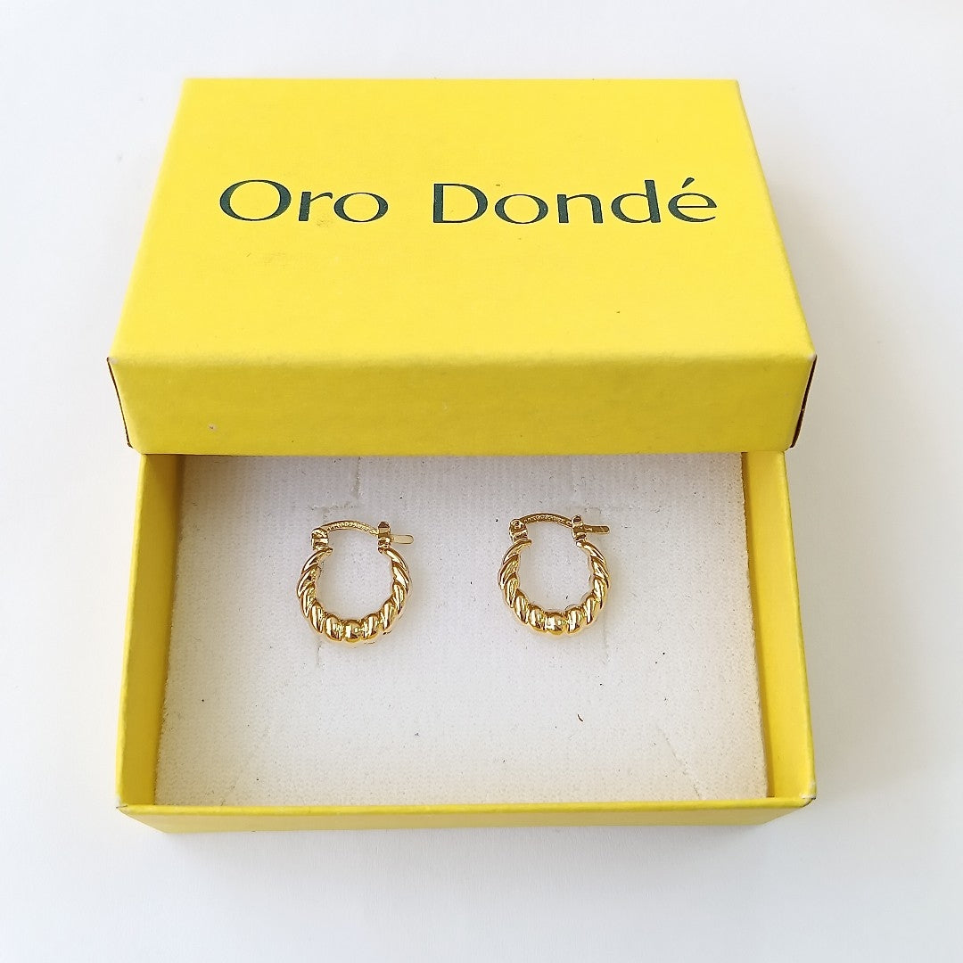 ARETES ARRACADAS TZL HUECAS 14K 1.5 GR (NUEVO)