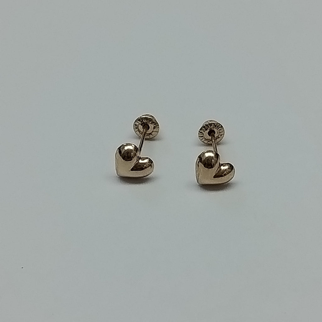 BROQUELES BROQUEL FIG CORAZON LISO 14K 0.1987 GR (NUEVO)