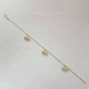 PULSERA ESPECIAL CON DIJES ELEFANTES 10K 18 CM 2.2 GR (NUEVO)
